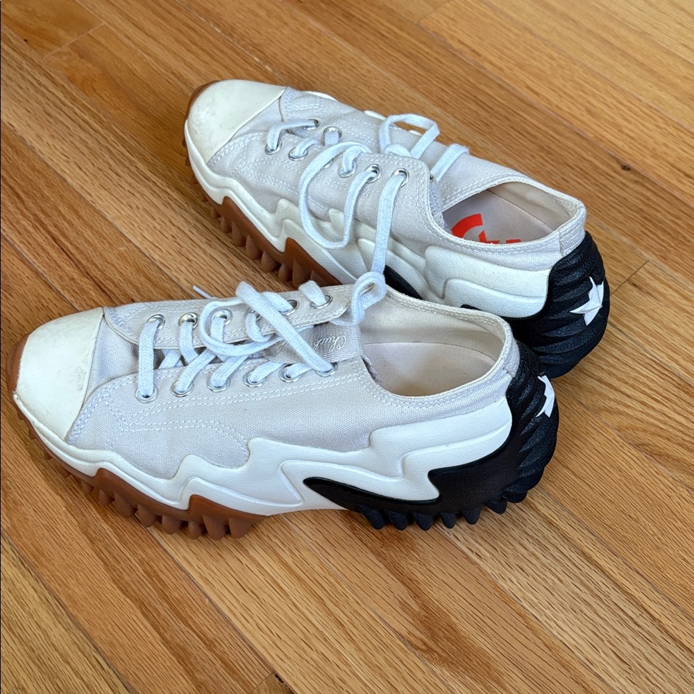 Converse Cream, Tan and Black Platform Sneakers